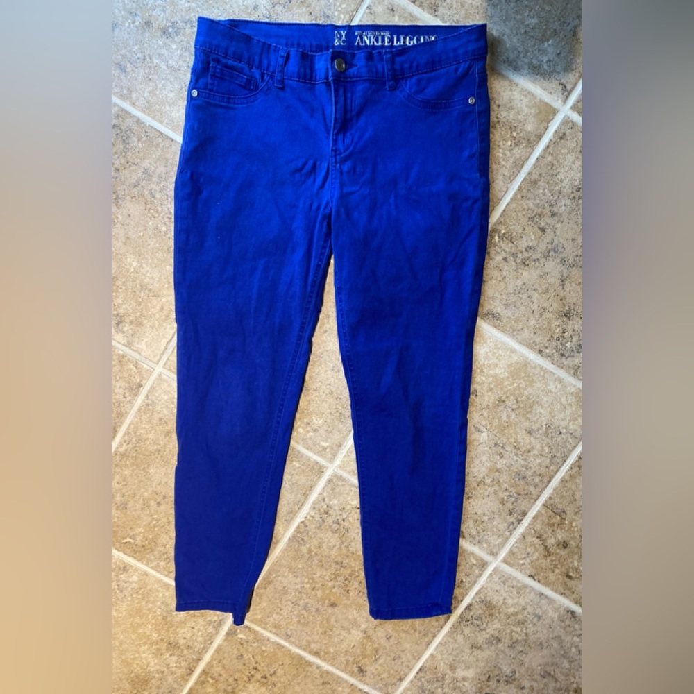 N.Y. & Co. - Royal blue (stretch ankle lower waist leggings) jeans, Size: 8